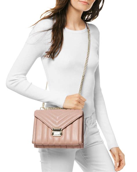 michael michael kors withney deco quilted bag|Michael Kors large shoulder bag.